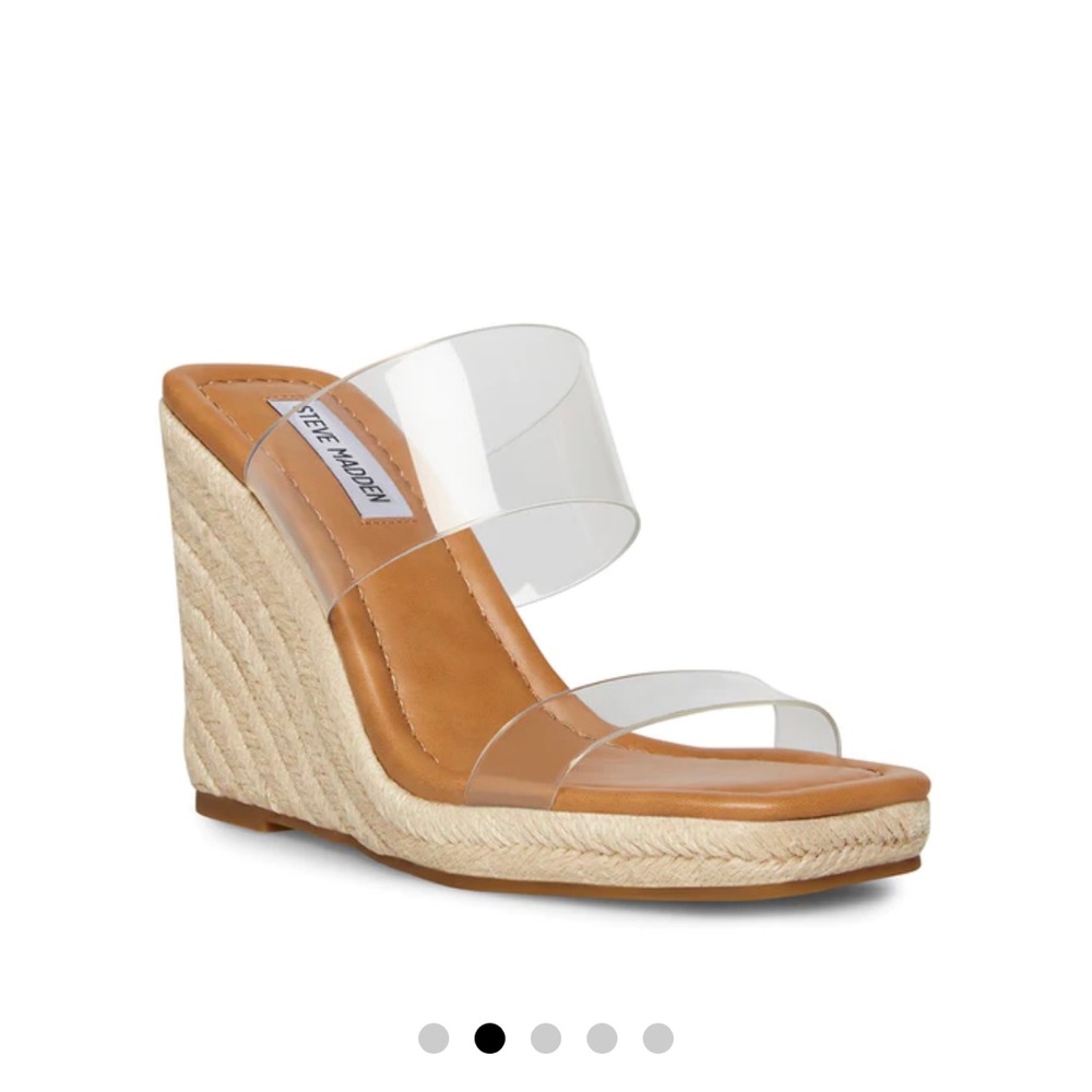 Brand NWT Steve Madden Clear Mackie wedges size 8